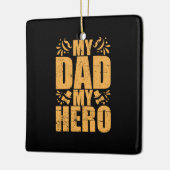 父の日私のパパマイ・ヒーロー セラミックオーナメント (左)