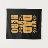 父の日私のパパマイ・ヒーロー タペストリー (正面(横))