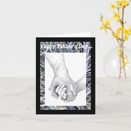 父の日私の手を持って折り畳まれたグリーティングカード カード (黄色い花)