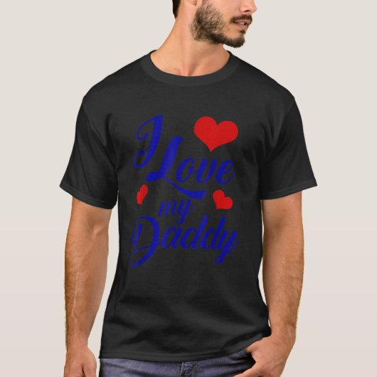 父の日私は私のダディーブルー文字 Tシャツ (正面)
