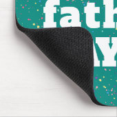 父の日絵を描（ばちゃばちゃ）跳ねるティール（緑がかった色）青と白 マウスパッド (コーナー)