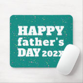父の日絵を描（ばちゃばちゃ）跳ねるティール（緑がかった色）青と白 マウスパッド (マウス)