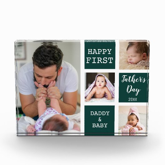 父の日緑の4枚写真集 フォトブロック (正面)
