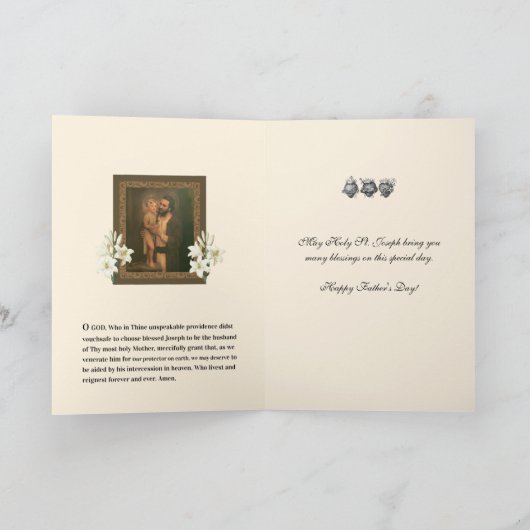 父の日聖ヨセフと子イエス カード (内部)
