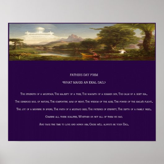 父の日詩プリント ポスター (正面)