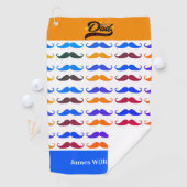 父の日誕生日おもしろい口ひげ名前をカスタムする ゴルフタオル (インサイチュ)