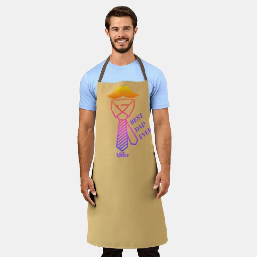 父の日誕生日最高のパパ エプロン (着用した状態)