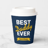 父の日贈り物 | 最高のパパ紙カップ 紙コップ (正面)