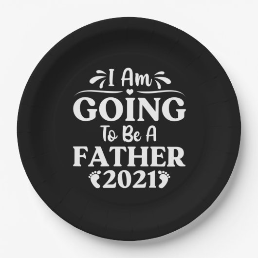 父の日贈り物 |私は父親になる ペーパープレート (正面)