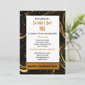 父の日金ゴールドリービースワールおもしろいカールBBQパーティー 招待状 (スタンド正面)