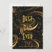 父の日金ゴールドリービースワールおもしろいカールBBQパーティー 招待状 (裏面)