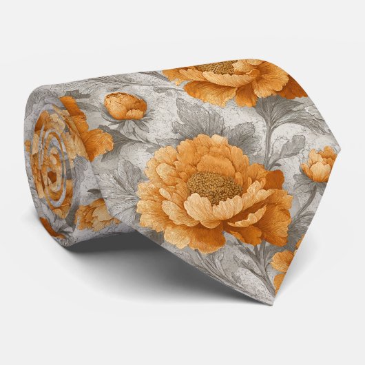 父の日限定の牡丹の模様 ネクタイ (ロール)