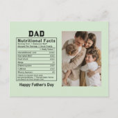 父の日限定パーソナライズドDad Nutritional Facts ポストカード (正面)