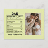 父の日限定パーソナライズドDad Nutritional Facts ポストカード (正面)