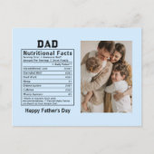 父の日限定パーソナライズドDad Nutritional Facts ポストカード (正面)
