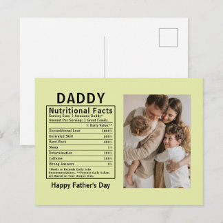 父の日限定パーソナライズドDaddy栄養成分表示 ポストカード