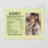 父の日限定パーソナライズドDaddy栄養成分表示 ポストカード (正面)