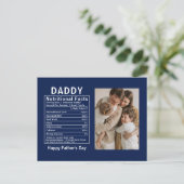 父の日限定パーソナライズドDaddy栄養成分表示 ポストカード (スタンド正面)
