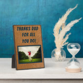 父の日革の背景写真と文字 フォトプラーク (側面)