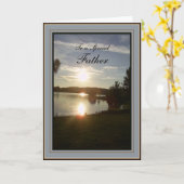 父の日風光明媚な夕日 カード (黄色い花)