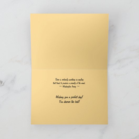 父の日魚釣りボートトロピカルサンセットカード カード (内部)