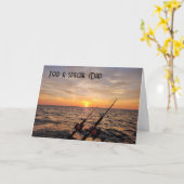 父の日魚釣りポール カード (黄色い花)