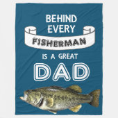 父の日魚釣り素晴らしパパ フリースブランケット (正面)