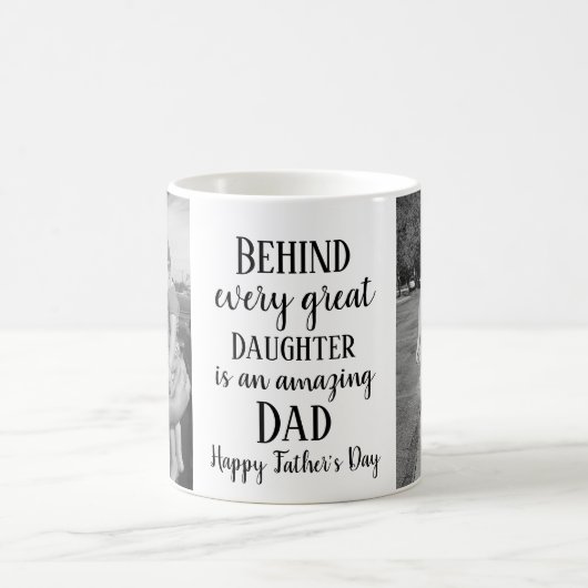 父の日2写真パーソナライズされた娘引用文 コーヒーマグカップ (中央)