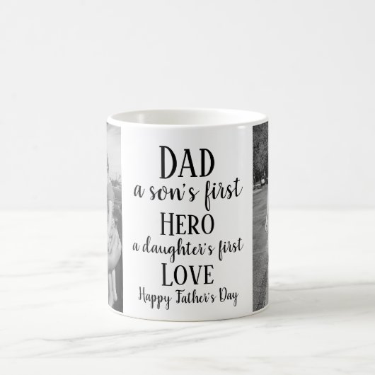 父の日2写真パーソナライズされた引用文 コーヒーマグカップ (中央)