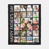 父の日21写真コラージュ記念パーソナライズされた酒 フリースブランケット (正面)