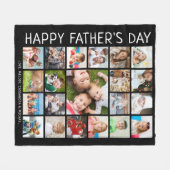 父の日21写真コラージュ記念パーソナライズされた酒 フリースブランケット (正面(横))