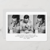 父の日3写真グリーティングカード 招待状 (正面/裏面)