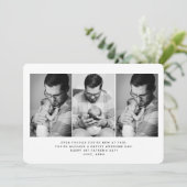 父の日3写真グリーティングカード 招待状 (スタンド正面)