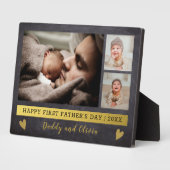 父の日3写真コラージュの黒板 フォトプラーク (側面)