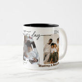 父の日3写真コラージュプラーク ツートーンマグカップ (正面右)