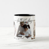 父の日3写真コラージュプラーク ツートーンマグカップ (中央)