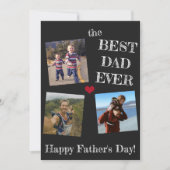 父の日3写真コラージュ最高のパパ カード (正面)
