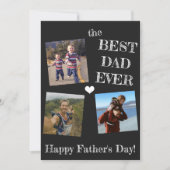 父の日3写真コラージュ最高のパパ カード (正面)