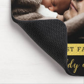 父の日3写真コラージュ黒と金ゴールド マウスパッド (コーナー)