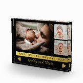 父の日3写真コラージュ黒と金 フォトブロック (右)