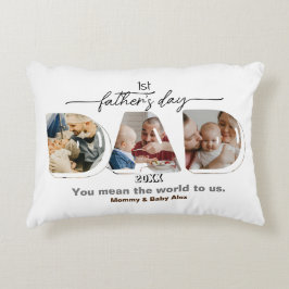 父の日3写真コラージュ アクセントクッション