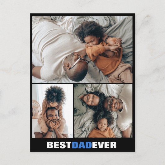 父の日3枚の写真はがきカスタム ポストカード (正面)