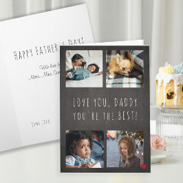 父の日4写真コラージュ愛あなたパパ灰色 カード