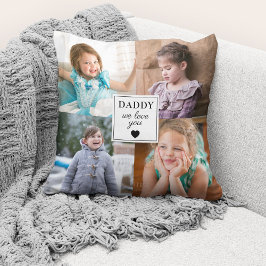 父の日4写真コラージュ私たちはあなたを愛 クッション