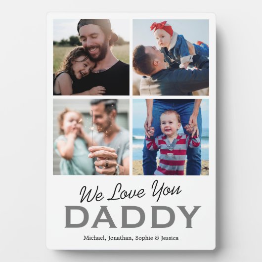 父の日4写真コラージュ フォトプラーク (正面)