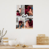 父の日4写真パーソナライズされたコラージュ ポスター (キッチン)