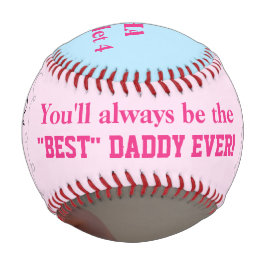 父の日4連ピンクブルー写真 野球ボール