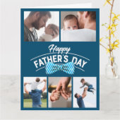 父の日5枚写真コラージュ カード (黄色い花)