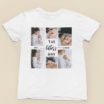 父の日6写真コラージュ Tシャツ<br><div class="desc">祝父の日で新しい父親の特別なマイルストーンは、心と贈り物であるフォトコラージュTシャツを持っユニークた。このカスタムTシャツは、6枚の大切な写真のコラージュを美しくアレンジし、彼の初年の思い出や忘れられない瞬間を捉えている。デザインは愛するメッセージ「父の日」を際立って表し、大切にしてくれる意味のある形見となる。柔らかく通気性高品質の高い生地を使用し、心地よいと耐久性を兼ね備え、日常の衣服や特別な機会に最適。フェード鮮やかに強いプリントは、多くの洗濯の後でも写真が明るく澄ん輝いていることを保証する。このTシャツは様々なサイズと色で使用できパーソナライズされた、彼のスタイルに合わせて設計され、彼の最初の父の日の喜びと愛を思い出させる。父の日、誕生日、または特別なお祝いに理想的な"最初の父の日" 6フォトコラージュTシャツは、常に彼のハートに特別な場所を持つ思慮深く思い出に残るギフトである。</div>