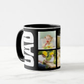 父の日6写真形見パパブラック マグカップ (正面左)